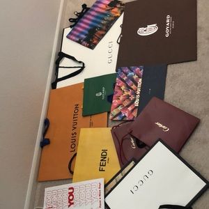 Lot of designer shopping bags